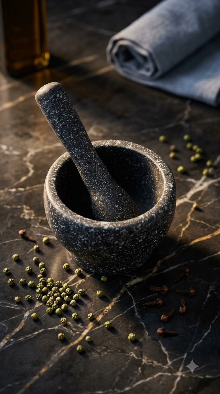 Ceramic-Look Plastic Mortar & Pestle