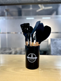12-Piece Black Kitchen Utensil Set with Holder