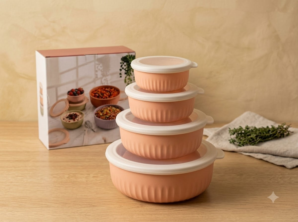 4-Piece Round Food Storage Container Set