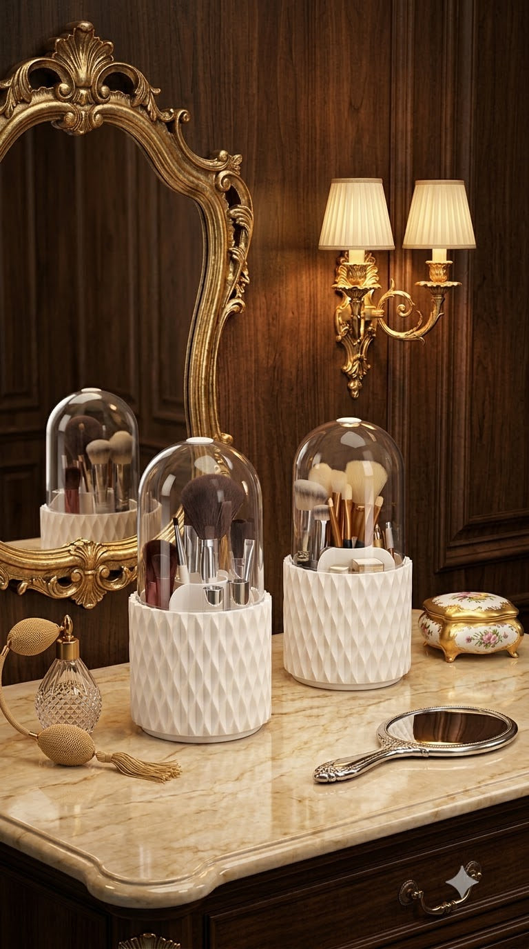 Luxury Transparent Dome Makeup Brush Organizer