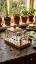3-Piece Spice & Salt & Pepper Set with Wooden Holder