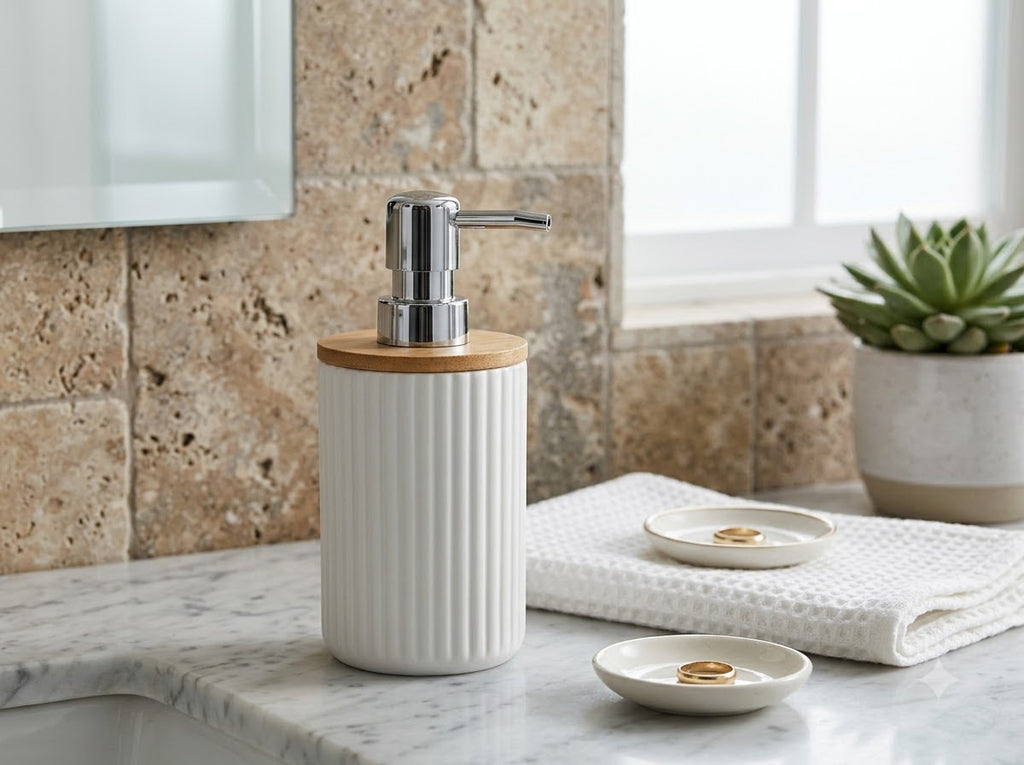 Bamboo Lid Liquid Soap Dispenser