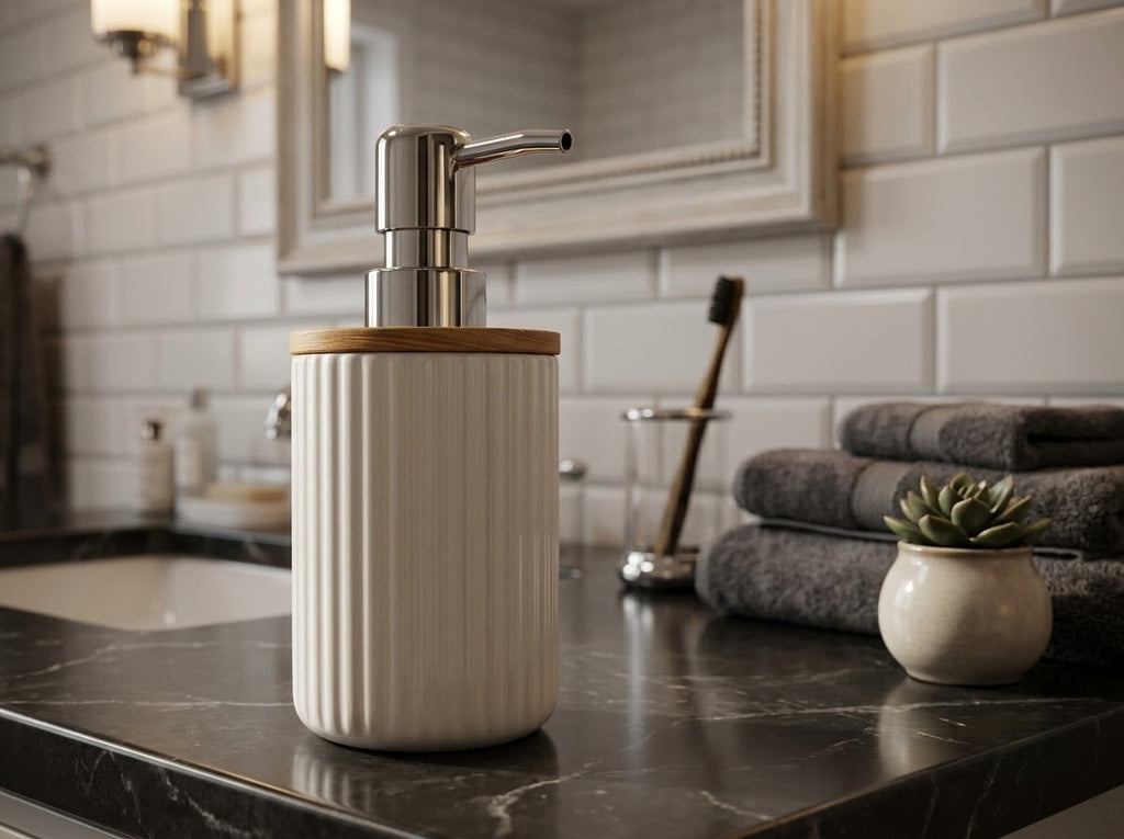 Bamboo Lid Liquid Soap Dispenser