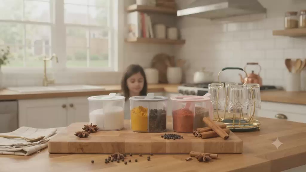 Rotating Spice Storage Container – 4 partion